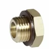 Brandneu 🔥 HONEYWELL RESIDEO Sechskant-Stopfen S06M Aus Messing Mit Dichtung (5 Stück) 1/4″ 👍 7